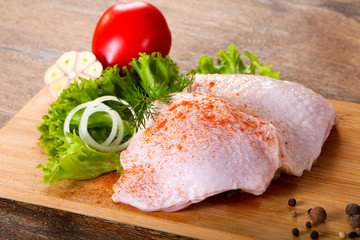 Raw chicken thighs