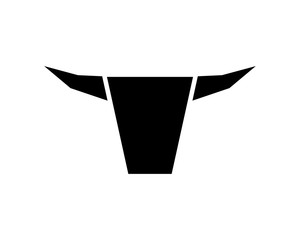 Simple Black Bull Head Modern Logo Abstract