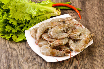 Raw king prawn