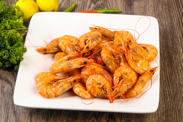 Boiled prawns