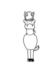 apfel essen hunger lecker groß vorne kleines süßes niedlich pony fohlen junges baby kind comic clipart cartoon pferd