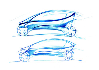 Obraz na płótnie Canvas Thi is illustration of concept car. It is futuristic vehicle shic change his properties. It can too coonect to behind part some trolley.