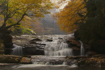 Natural Autumn Waterfall