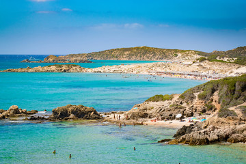 Naklejka premium Panorama of Chia coast, Sardinia, Italy.