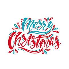 Merry Christmas. Handwriting inscription for greeting card, invitation, postcard, print, poster. Typography holiday message.