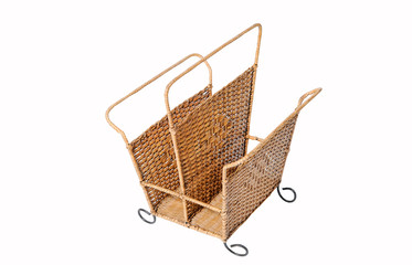 wicker basket isolate on white