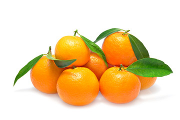 Mandarin orange fruit isolated on white background