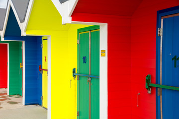 Colorful Beach Huts at Barry Island, Wales, UK