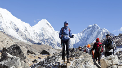 Hiking to Everest base camp. Himalayas - 183077448