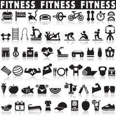 Health and Fitness icons vector set icons