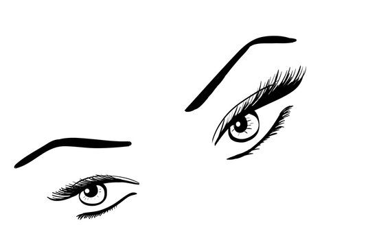 vector sketch woman's eyes