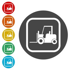 Forklift icon, Forklift truck silhouette