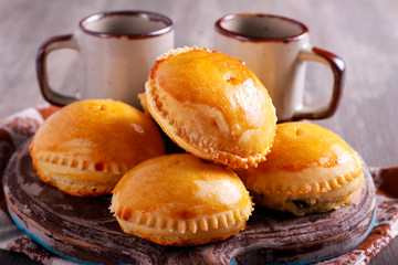 Homemade mini pies and coffee
