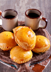 Homemade mini pies and coffee