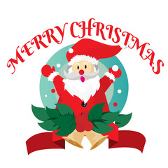 Santa claus  Merry Christmas Collection Logo Flat icon vector illustrations
