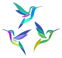 Stylized Birds - Hummingbirds