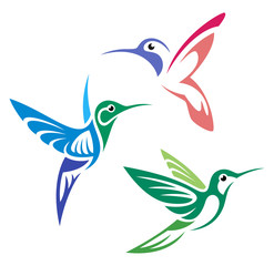 Stylized Birds - Hummingbirds