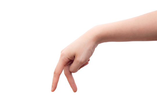 Walking hand isolated on white background. This picture has clipping path for easy to use.