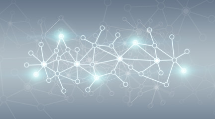 Connections system and datas exchanges 3D rendering