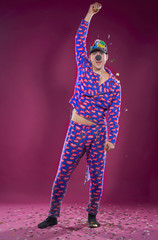 Clown in pajamas background isolated