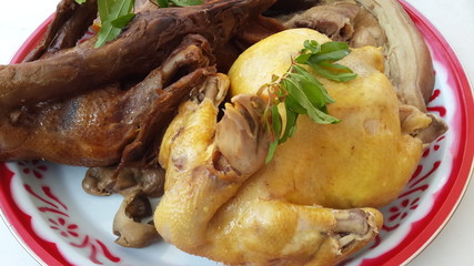 chicken and duck prepare for chinese new year food