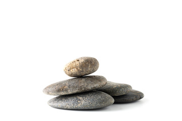 Fototapeta na wymiar Stack of stones balancing isolated on white background