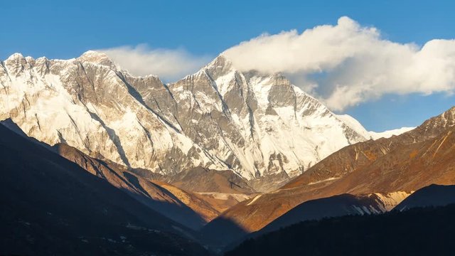 Timelapse of Golden Everest, Himalayas
