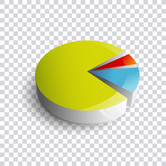 3D pie chart vector illustration colorful pie chart on transparent background