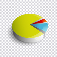 Fototapeta premium 3D pie chart vector illustration colorful pie chart on transparent background