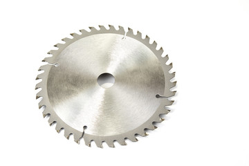 Circular saw blade for wood work isolated on white