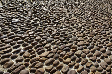 cobbled pavement background or texture