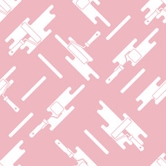 Seamless pattern of rollers for paint and paint spots.