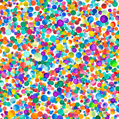 Watercolor confetti seamless pattern. Hand painted unique circles. Watercolor confetti circles. Purple scattered circles pattern. 118. - 183085074