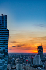 Warszawa / Polska - 24 wrzesień 2014: Panorama wschodniej części Warszawy  - obrazy, fototapety, plakaty