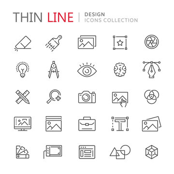 Collection of design thin line icons