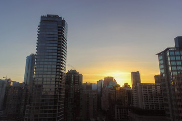 Fototapeta na wymiar Veduta di Vancouver all'alba