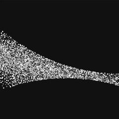 Silver glitter. Comet with silver glitter on black background. Incredible Vector illustration.