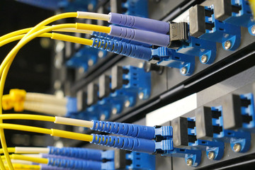 Fiber optical in network rack cabinet