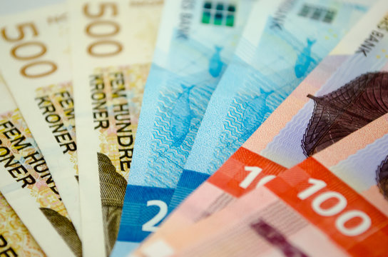 Norwegian Krone banknotes and coins currency of Norway