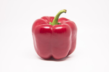Red sweet pepper on white background