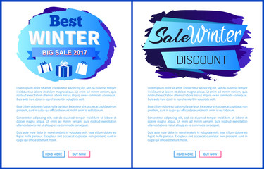 Winter Big Sale 2017 Vector Landing Page Posters