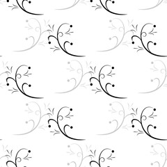 Twig of spiral black on white background