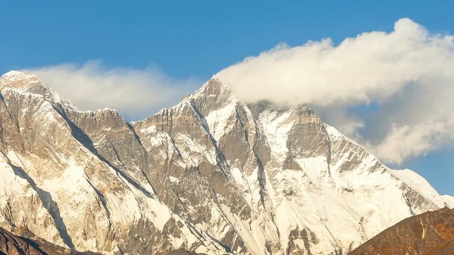 Timelapse of Golden Everest, Himalayas