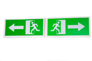 input and output signal. Arrow up and running to the door man.