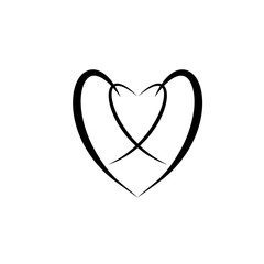 Heart two black sign