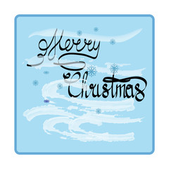 Happy New Year hand lettering on blue background