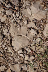 Stones on the ground in black and white