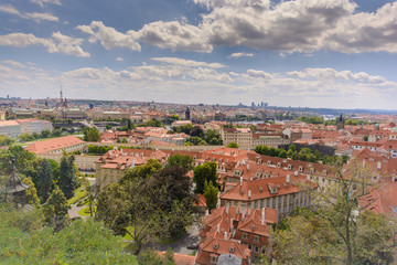 Prague city view and skyline from Prague castle