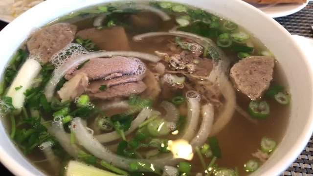 Vietnam style PHO noodle, with beef and green onions, ate at Arcadia, California, United States