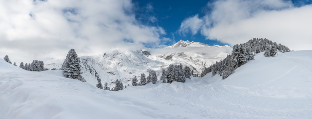 Verschneite Schweizer Alpenlandschaft